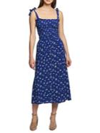 1.state Smocked Tie-strap Floral Midi Dress