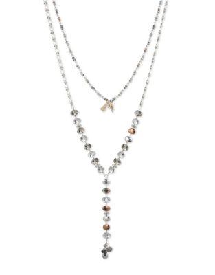 Lonna & Lilly Metallic Crystal Multi-strand Y Necklace