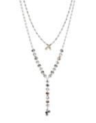 Lonna & Lilly Metallic Crystal Multi-strand Y Necklace
