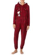 Peanuts Plaid Faux-fur Overalls