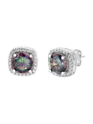 Lord & Taylor Mystic 925 Sterling Silver & Crystal Stud Earrings