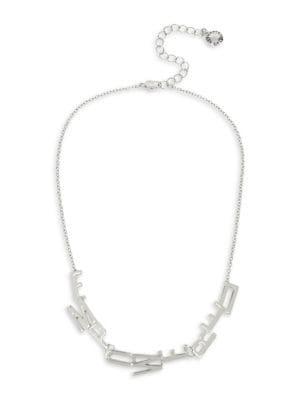 Bcbgeneration Silvertone Empowered Affirmation Link Frontal Necklace