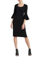 Donna Karan Bell-sleeve Sheath Dress