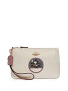 Disney X Coach Small Boxed Minnie Mouse Leather Wristlet With Patches