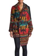 Free People Printed Long-sleeve Cardigan