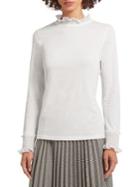 Donna Karan Shirred Ruffle-trimmed Top