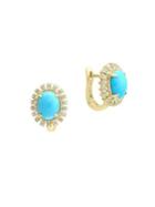 Effy Turquesa Diamond, Turquoise & 14k Yellow Gold Earrings