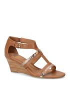 Sofft Pippa Brown Leather Wedge Sandals