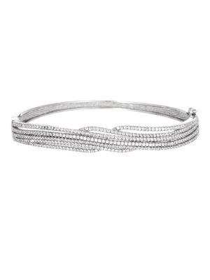 Lord & Taylor Sterling Silver And Cubic Zirconia Bracelet