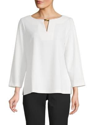 Donna Karan Cutout Long-sleeve Top