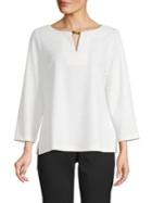 Donna Karan Cutout Long-sleeve Top