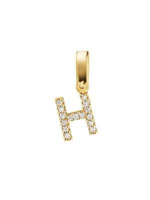 Michael Kors Sterling Silver & Pave Crystal Initial Charm