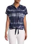 C & C California Tie-dyed Cotton Blend Button-down Shirt