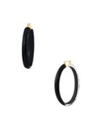 Gold And Honey Xl Oval Goldplated & Lucite Hoop Earrings