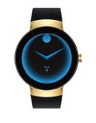 Movado Connect Bold Motion Goldtone & Black Silicone Strap Smart Watch