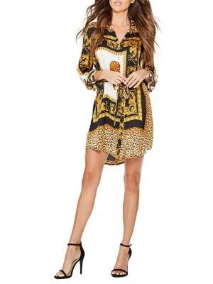 Quiz Scarf-print Shirt Dress