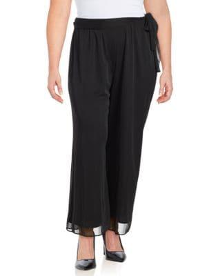 Alex Evenings Plus Mesh Wide Leg Pants