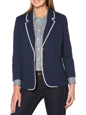 Rafaella Petite Contrast-trimmed Blazer