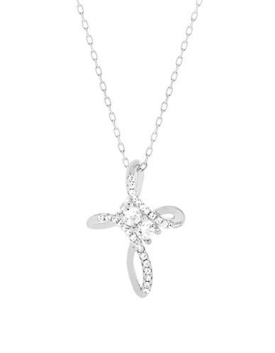 Lord & Taylor Cubic Zirconia & Sterling Silver Cross Forever Together Pendant Necklace