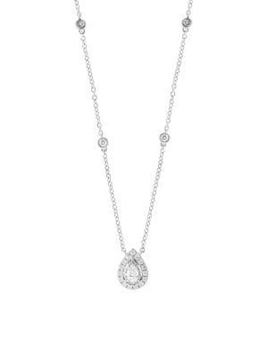 Effy 14k White Gold & Pear Diamond Necklace