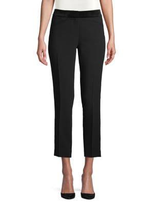 Karl Lagerfeld Paris Velvet Waistband Cropped Pants