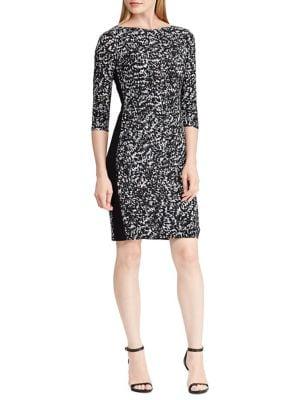 Lauren Ralph Lauren Printed Stretch Jersey Sheath Dress