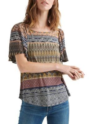 Lucky Brand Geometric-print Top
