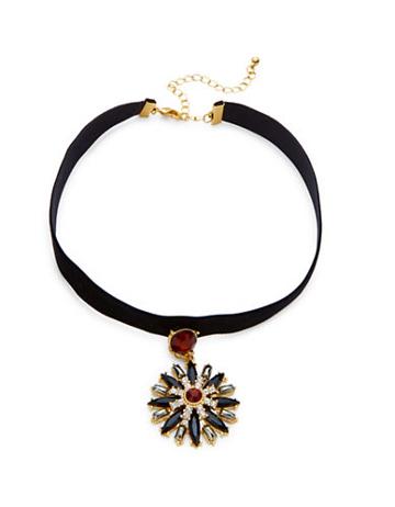 Design Lab Lord & Taylor Floral Statement Choker Necklace
