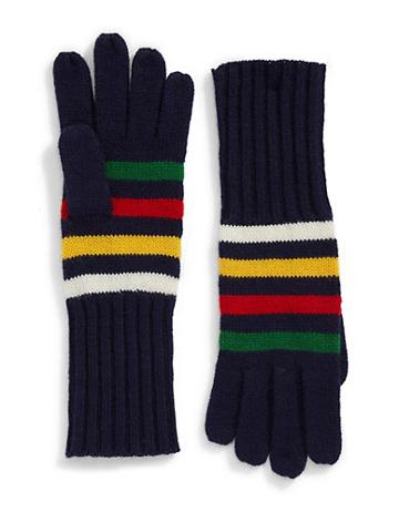Hudson's Bay Company Striped Wool-blend Gloves