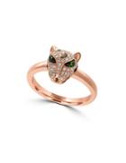 Effy Signature Diamond, Tsavorite & 14k Rose Gold Panther Ring