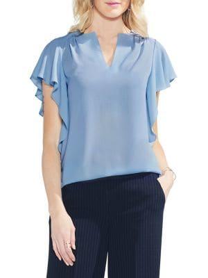 Vince Camuto Sapphire Bloom Flutter-sleeve Blouse