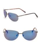 Timberland Blue Polarized 63mm Soft Round Sunglasses