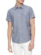 Calvin Klein Jeans Striped Button-front Short-sleeve Shirt