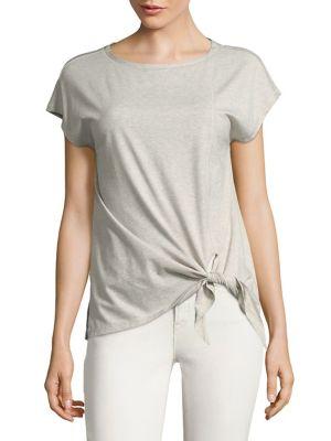 Jones New York Short Sleeve Front-tie Shirt