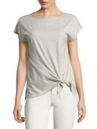 Jones New York Short Sleeve Front-tie Shirt
