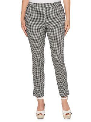 Rafaella Petite Ruffle-trimmed Gingham Pants