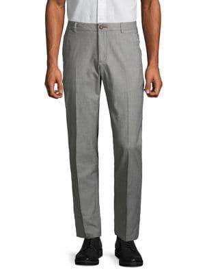 Black Brown Stretch Flat-front Pants