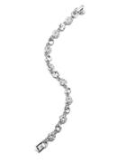 Givenchy Silvertone And Crystal Flex Bracelet