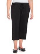 B Collection By Bobeau Solid Sateen Cropped Pants