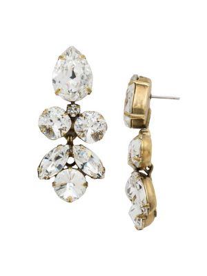 Sorrelli Core Crystal Lotus Flower Drop Earrings