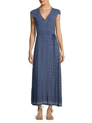 Lucky Brand Tied Tapestry-print Maxi Dress