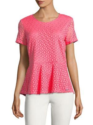 Ivanka Trump Diamond Lace Peplum Top