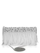 Adrianna Papell Embellished Feather Clutch