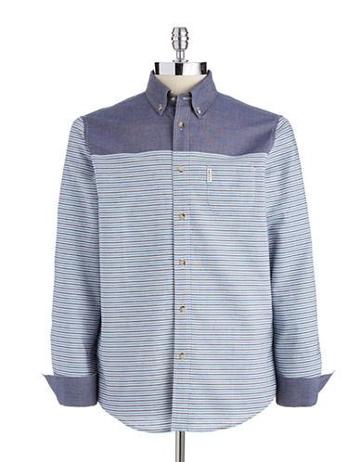 Ben Sherman Striped Button-down Shirt With Contrast Yoke