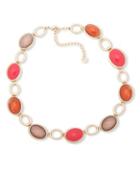 Anne Klein Faux Mother-of-pearl And Crystal Faceted Collar Necklace