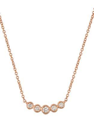 Le Vian 14k Strawberry Gold And Nude Diamond Bar Necklace