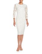 Shoshanna Lace-topped Three Quarter Sleeved Sheath Dress