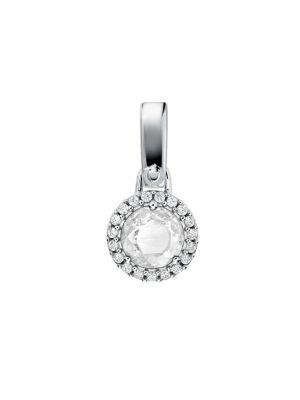Michael Kors Sterling Silver, Crystal & White Topaz Disk Charm