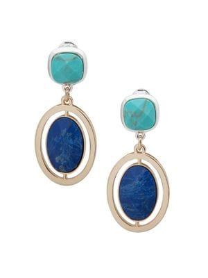 Anne Klein Two-tone Oval Drop Earrings