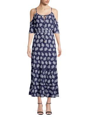 Michael Michael Kors Petite Painterly Reef Print Maxi Dress